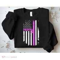 Breast Cancer Fight Ribbon Flag Sweatshirt thumb 2