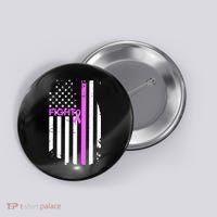 Breast Cancer Fight Ribbon Flag Button thumb 0