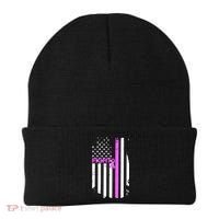 Breast Cancer Fight Ribbon Flag Beanie thumb 0