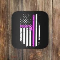 Breast Cancer Fight Ribbon Flag Coaster thumb 0