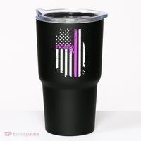 Breast Cancer Fight Ribbon Flag Tumbler thumb 0