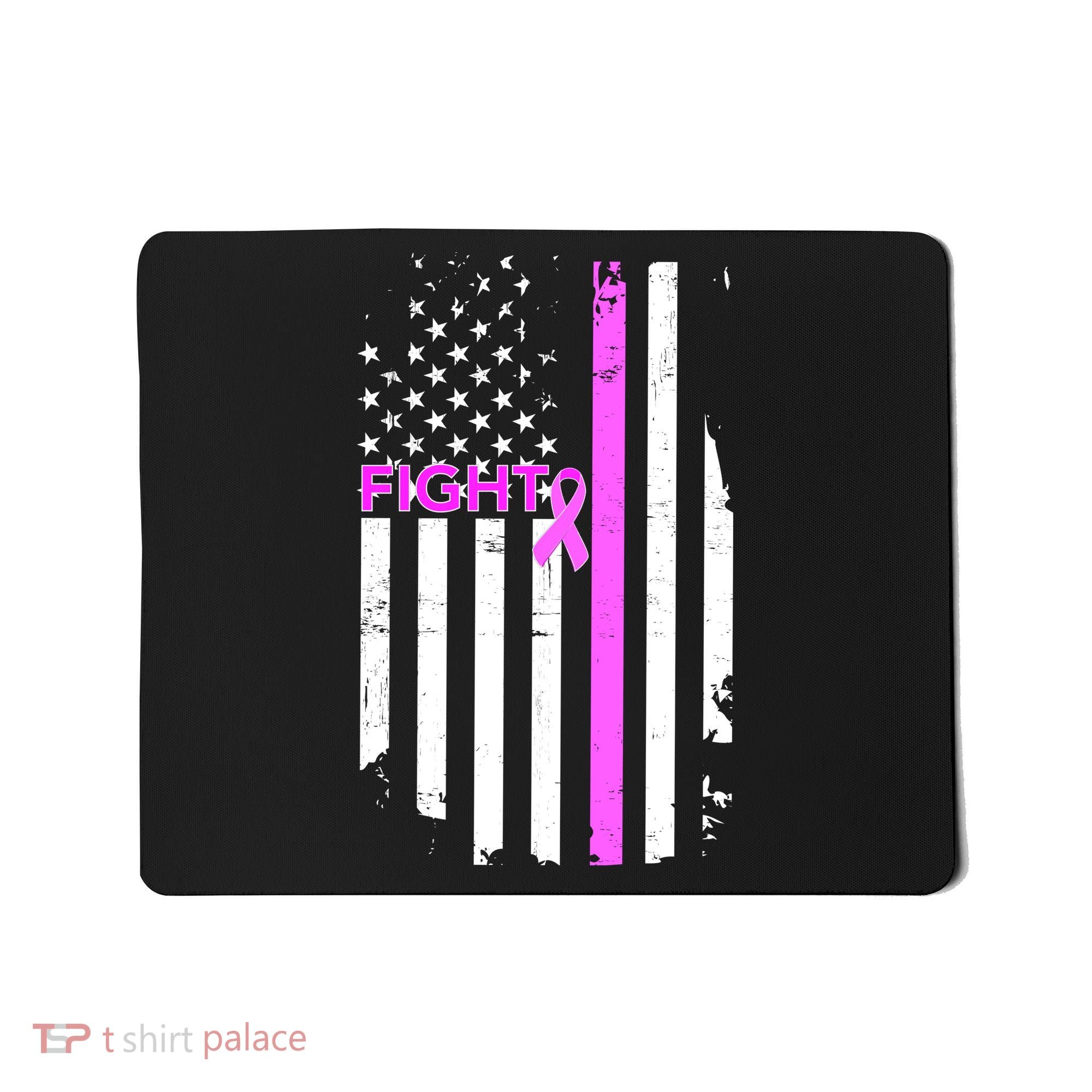 Breast Cancer Fight Ribbon Flag Mousepad