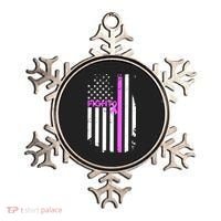 Breast Cancer Fight Ribbon Flag Ornament thumb 0