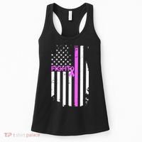 Breast Cancer Fight Ribbon Flag Women's Tank Top thumb 0