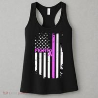 Breast Cancer Fight Ribbon Flag Women's Tank Top thumb 3