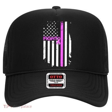 Breast Cancer Fight Ribbon Flag Hat