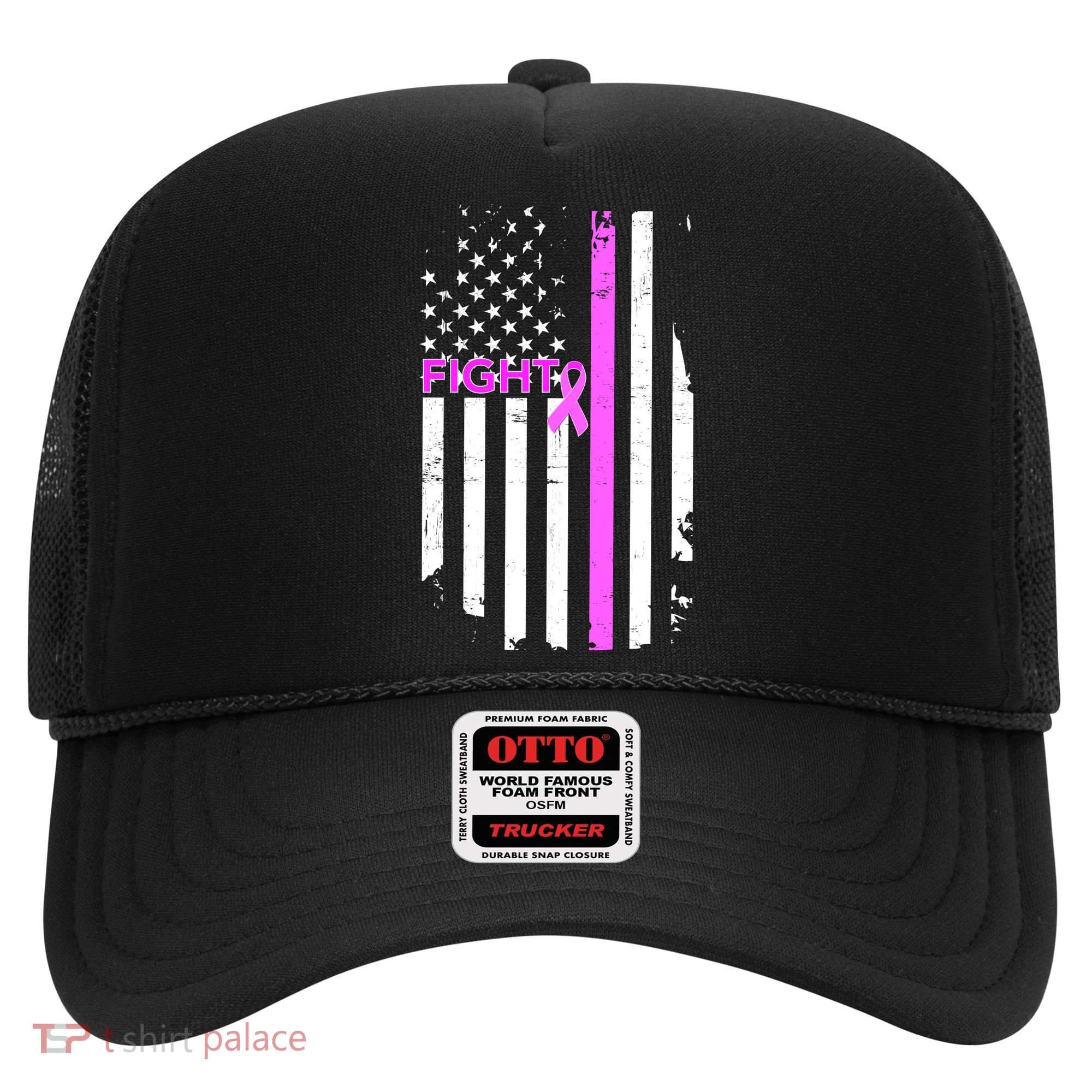 Breast Cancer Fight Ribbon Flag Hat