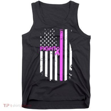 Breast Cancer Fight Ribbon Flag Tank Top