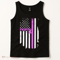 Breast Cancer Fight Ribbon Flag Tank Top thumb 2