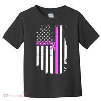 Breast Cancer Fight Ribbon Flag Toddler T-Shirt thumb 0