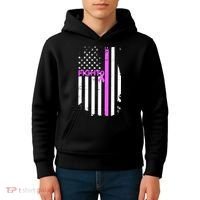 Breast Cancer Fight Ribbon Flag Kids Hoodie thumb 4