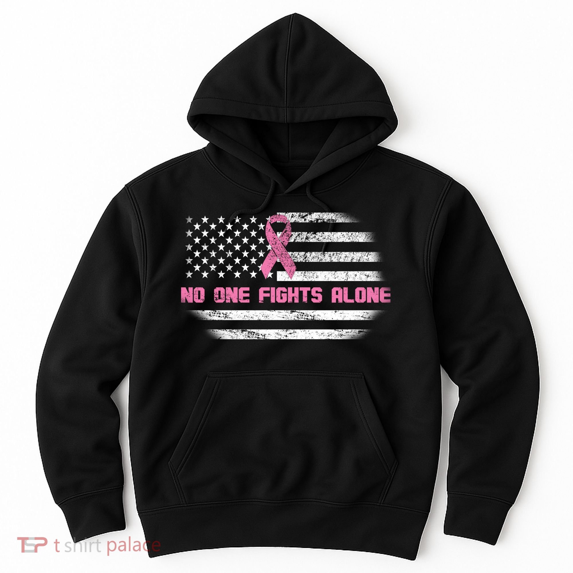 Breast Cancer Flag No One Fights Alone Hoodie