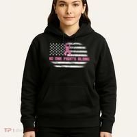 Breast Cancer Flag No One Fights Alone Hoodie thumb 5