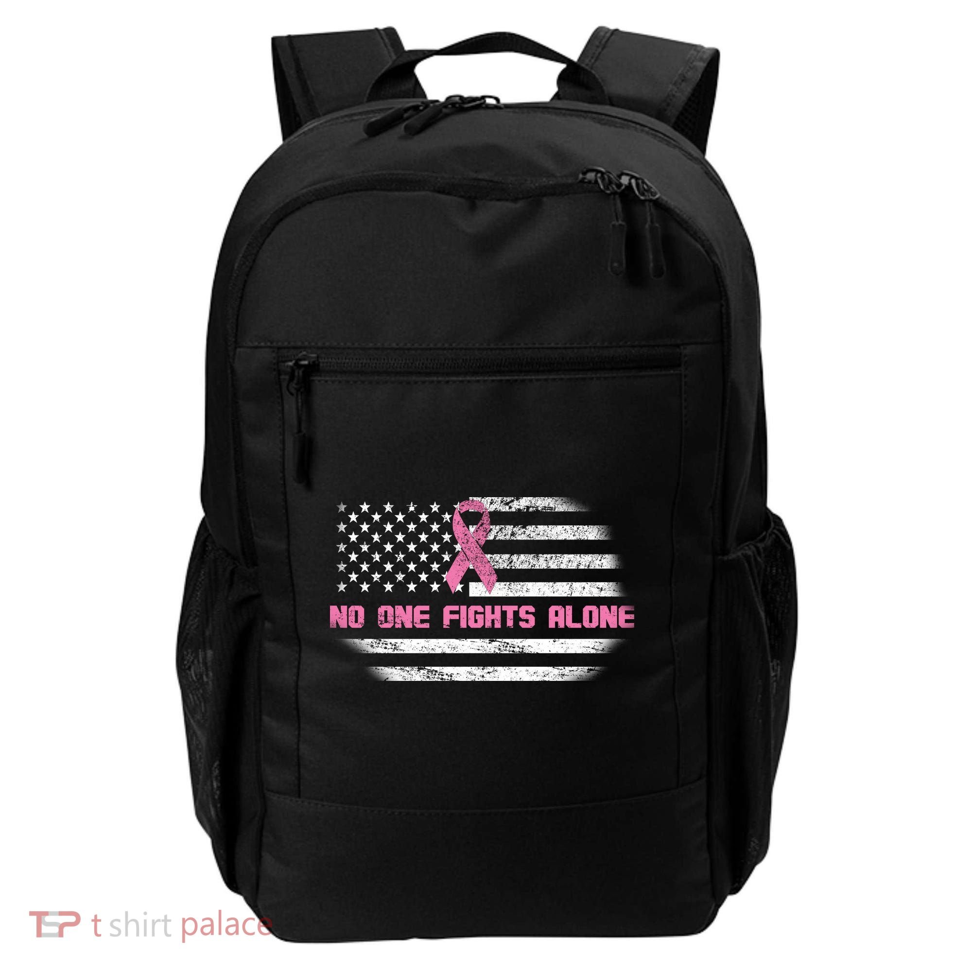 Breast Cancer Flag No One Fights Alone Backpack