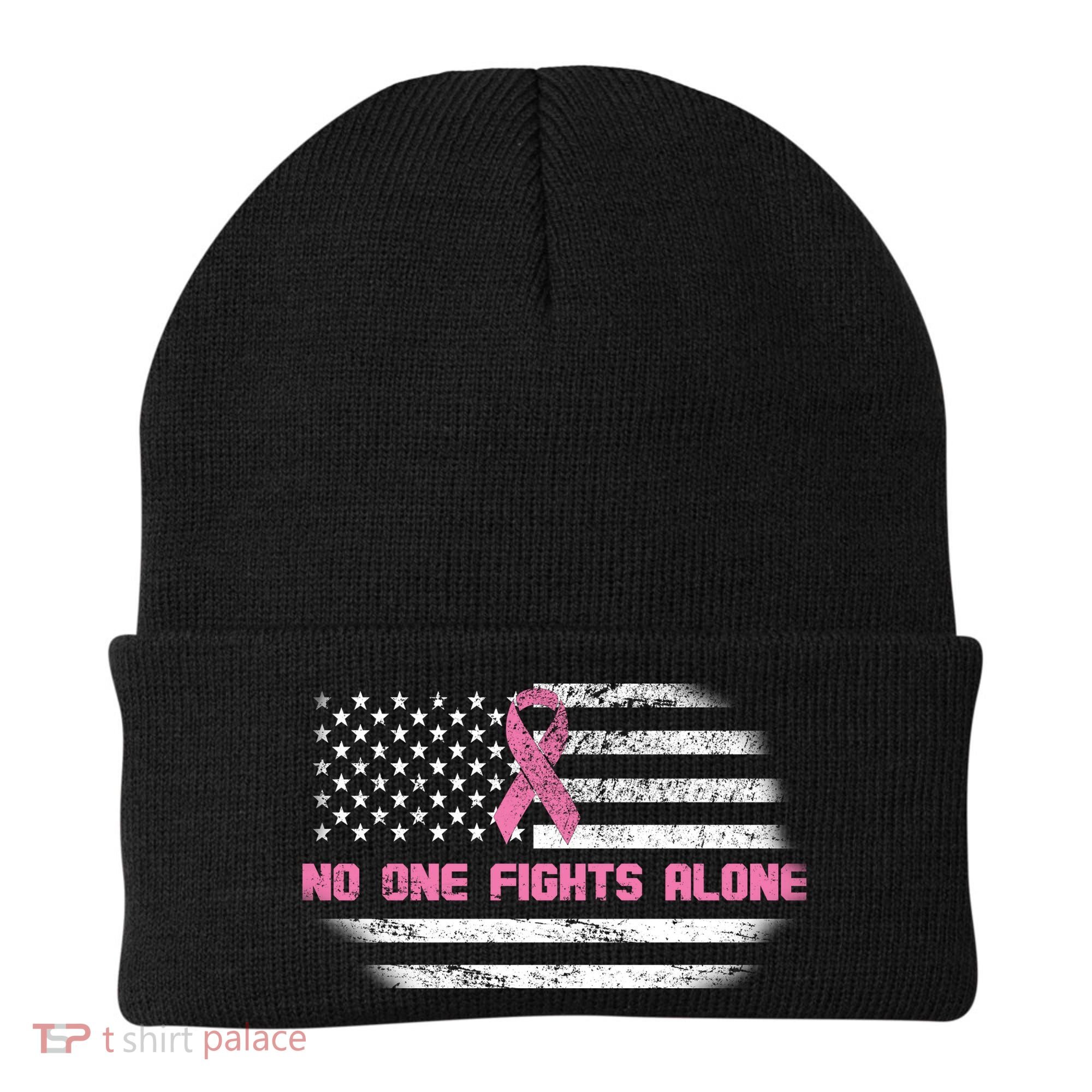 Breast Cancer Flag No One Fights Alone Beanie