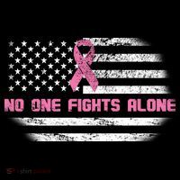 Breast Cancer Flag No One Fights Alone Women's Hoodie thumb 2