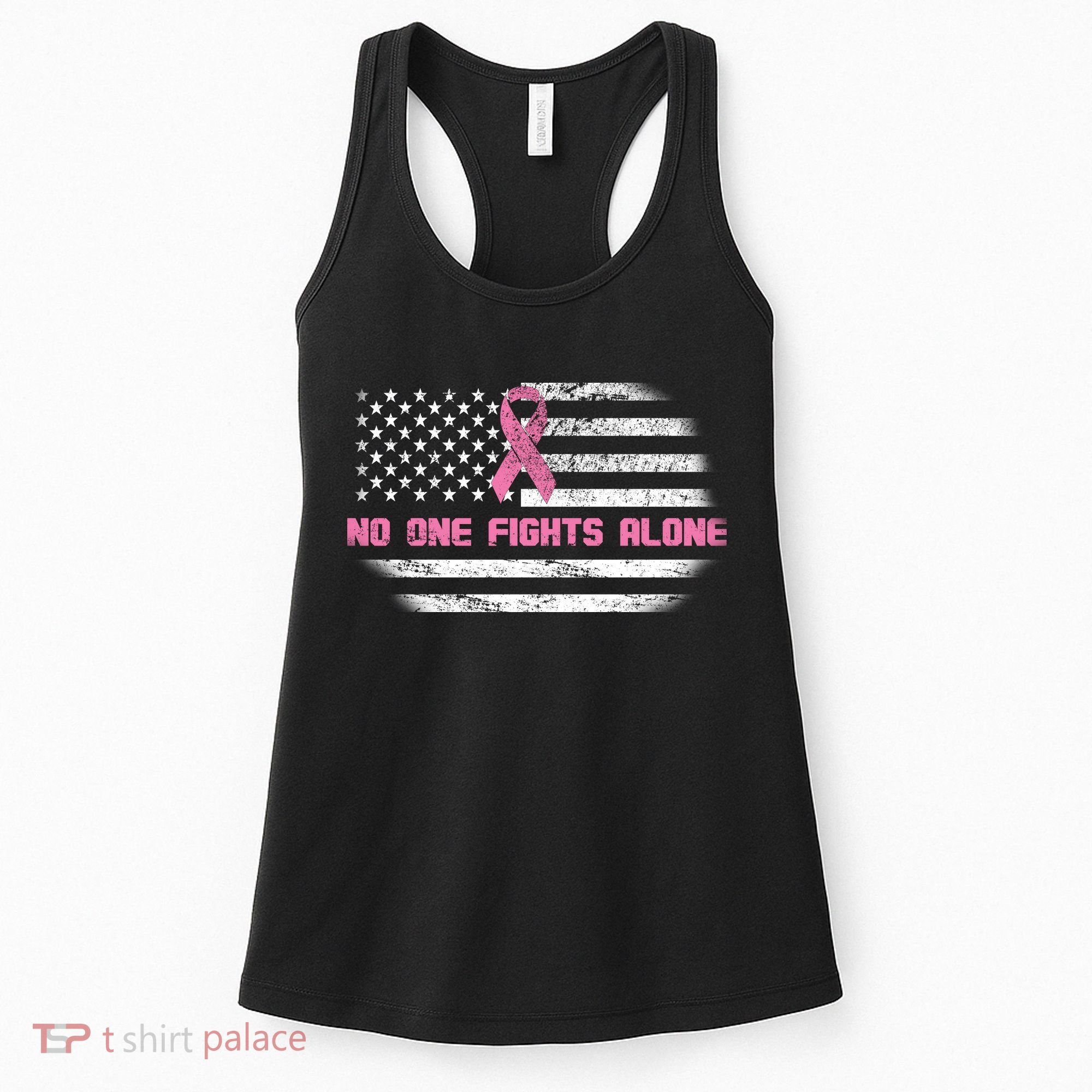 Breast Cancer Flag No One Fights Alone Women's Tank Top