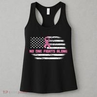 Breast Cancer Flag No One Fights Alone Women's Tank Top thumb 3