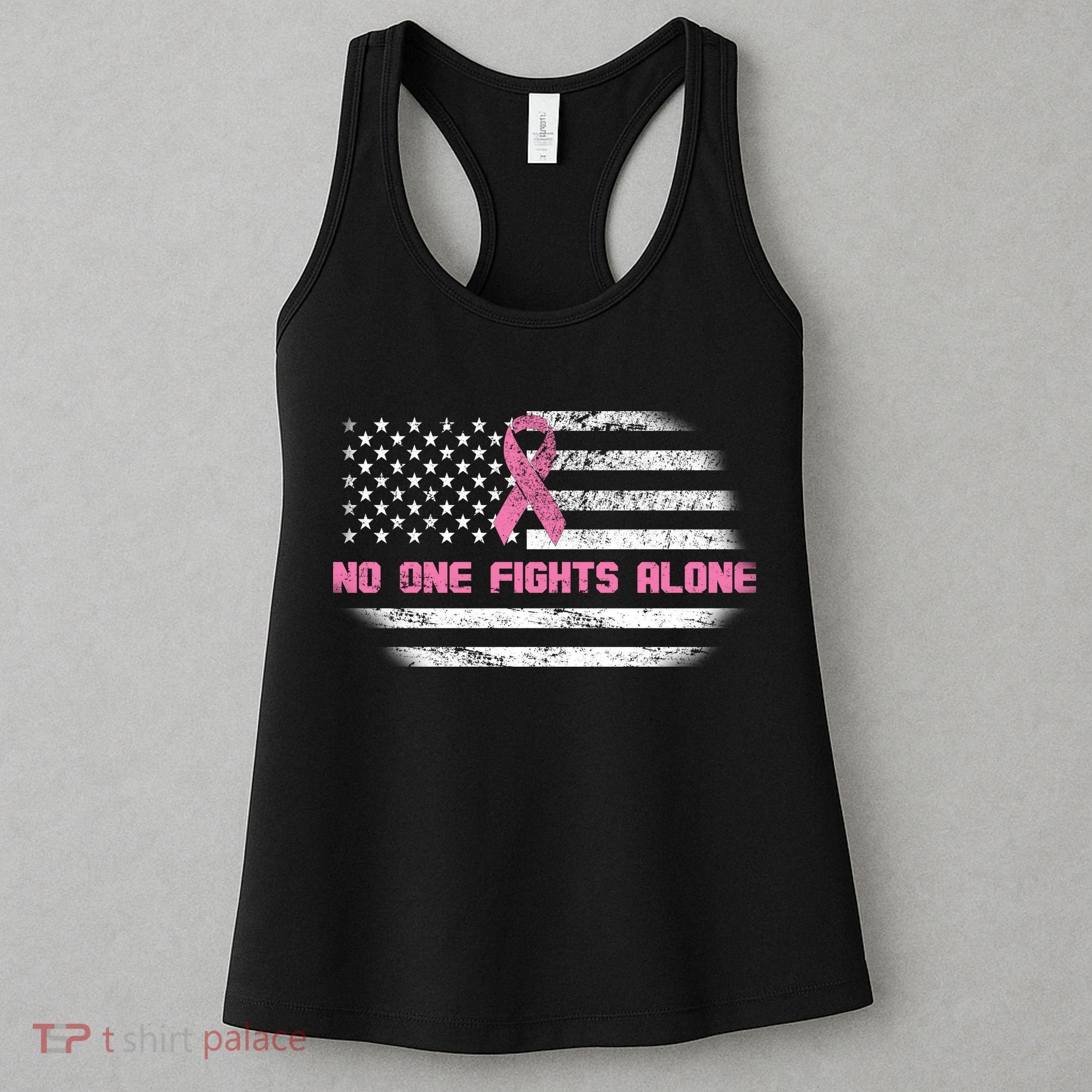 Breast Cancer Flag No One Fights Alone Women's Tank Top