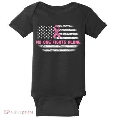 Breast Cancer Flag No One Fights Alone Baby Bodysuit