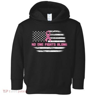 Breast Cancer Flag No One Fights Alone Toddler Hoodie