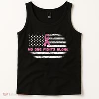 Breast Cancer Flag No One Fights Alone Tank Top thumb 2