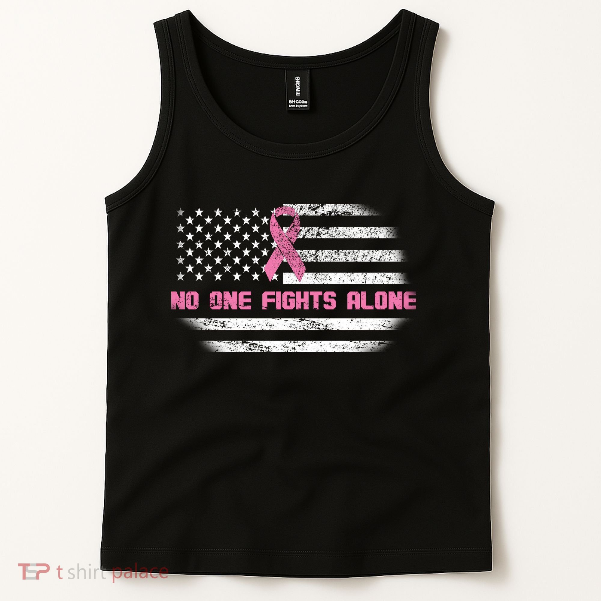 Breast Cancer Flag No One Fights Alone Tank Top