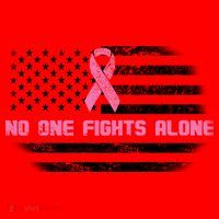 Breast Cancer Flag No One Fights Alone Santa Hat thumb 1
