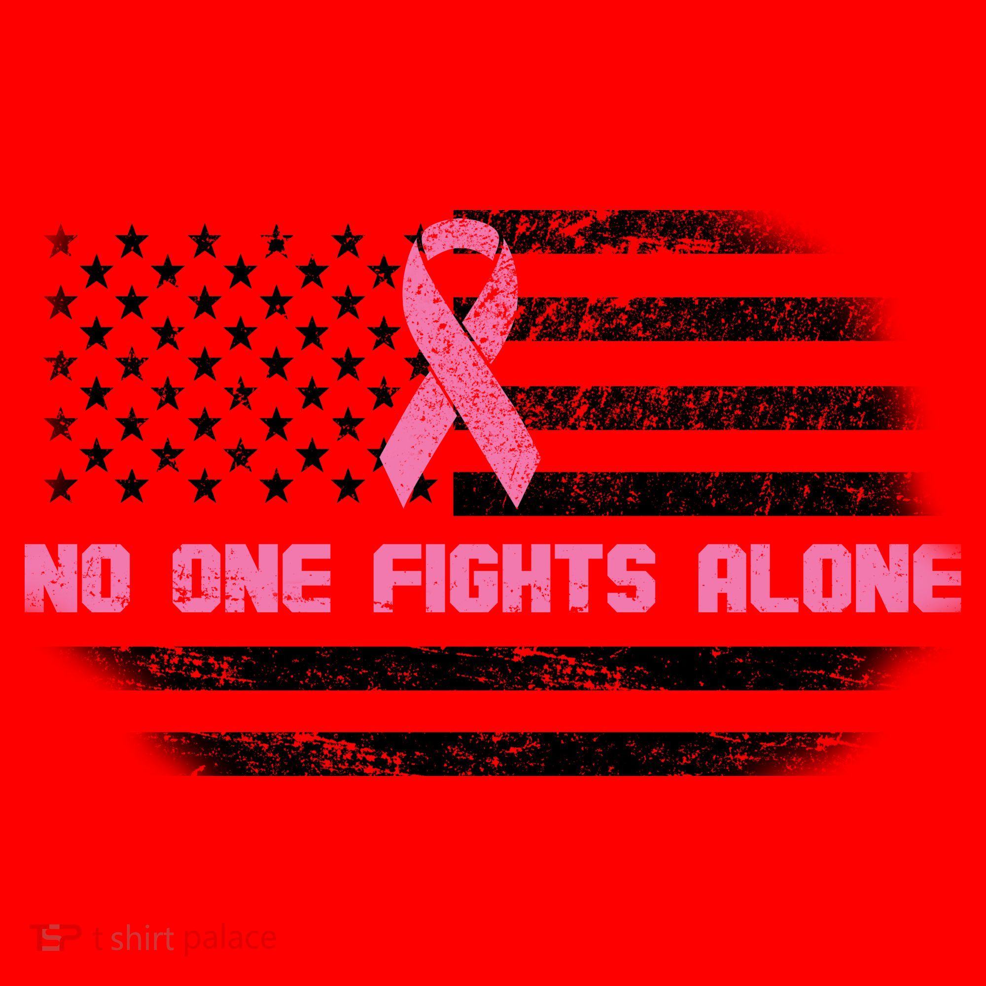Breast Cancer Flag No One Fights Alone Santa Hat