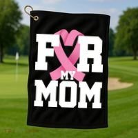 Breast Cancer For My Mom Golf Towel thumb 1