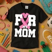 Breast Cancer For My Mom Kids T-Shirt thumb 3
