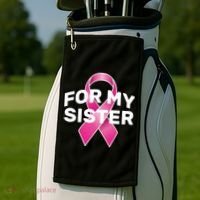 Breast Cancer For My Sister Golf Towel thumb 2