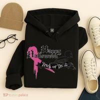 Breast Cancer Happy Halloween Skeleton Hoodie thumb 4