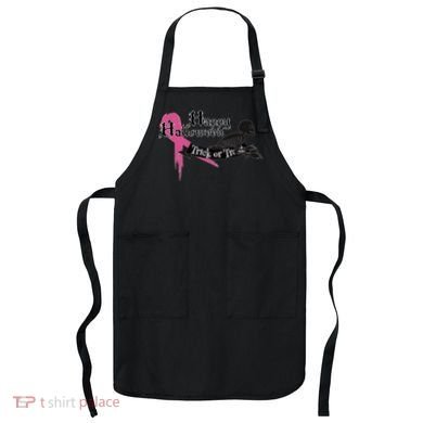 Breast Cancer Happy Halloween Skeleton Apron