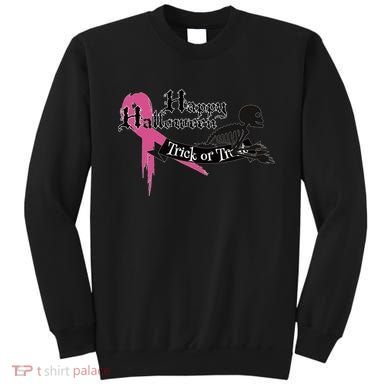 Breast Cancer Happy Halloween Skeleton Sweatshirt