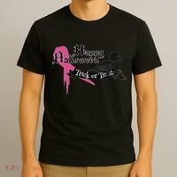 Breast Cancer Happy Halloween Skeleton T-Shirt thumb 3