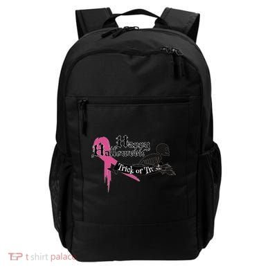 Breast Cancer Happy Halloween Skeleton Backpack
