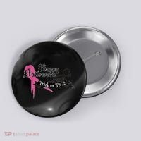 Breast Cancer Happy Halloween Skeleton Button thumb 0