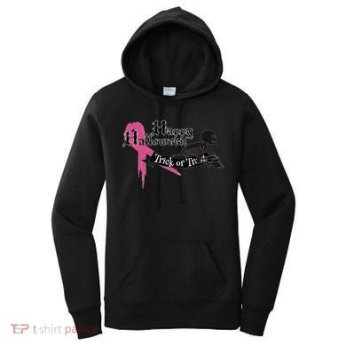 Breast Cancer Happy Halloween Skeleton Women's Hoodie