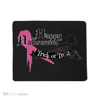 Breast Cancer Happy Halloween Skeleton Mousepad