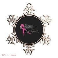 Breast Cancer Happy Halloween Skeleton Ornament thumb 0