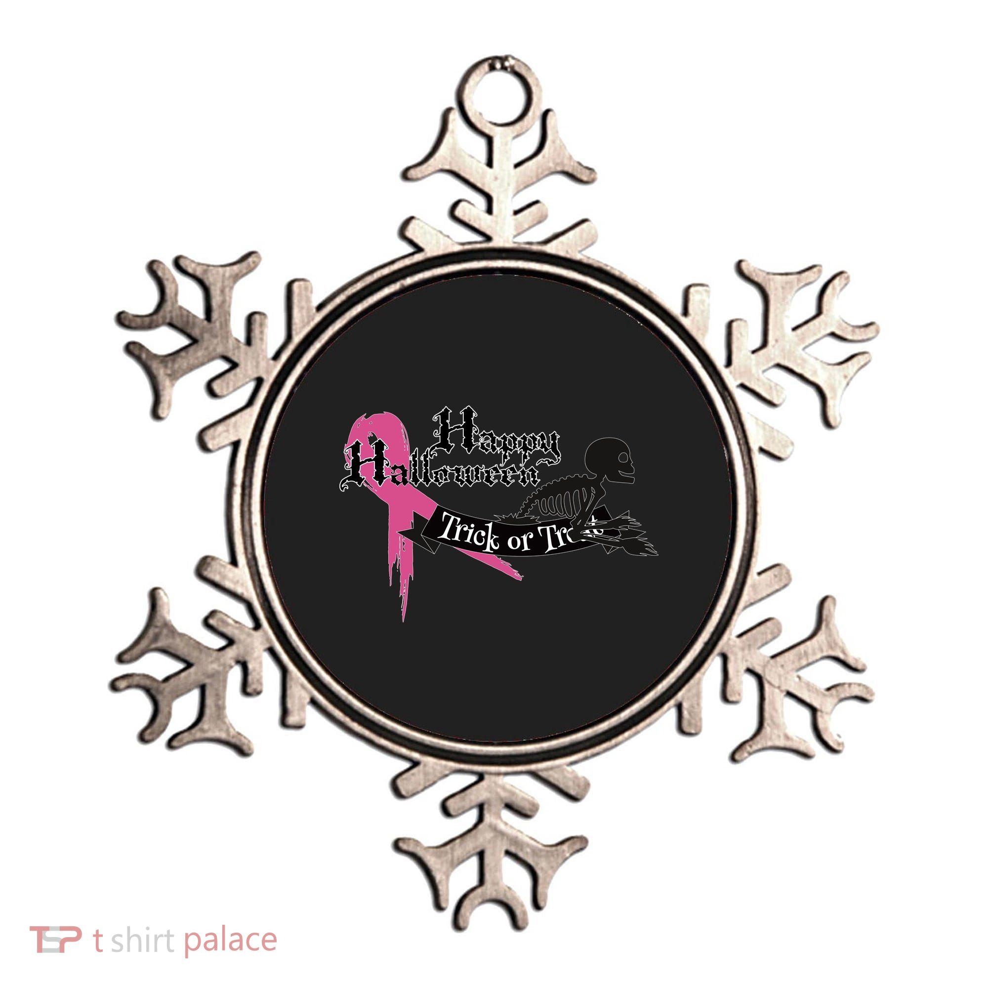 Breast Cancer Happy Halloween Skeleton Ornament