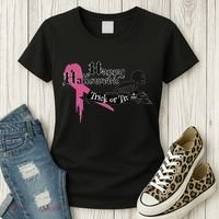 Breast Cancer Happy Halloween Skeleton Women's T-Shirt thumb 3