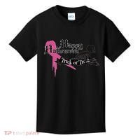 Breast Cancer Happy Halloween Skeleton Kids T-Shirt thumb 0