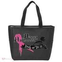 Breast Cancer Happy Halloween Skeleton Tote Bag thumb 0