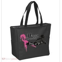 Breast Cancer Happy Halloween Skeleton Tote Bag thumb 2