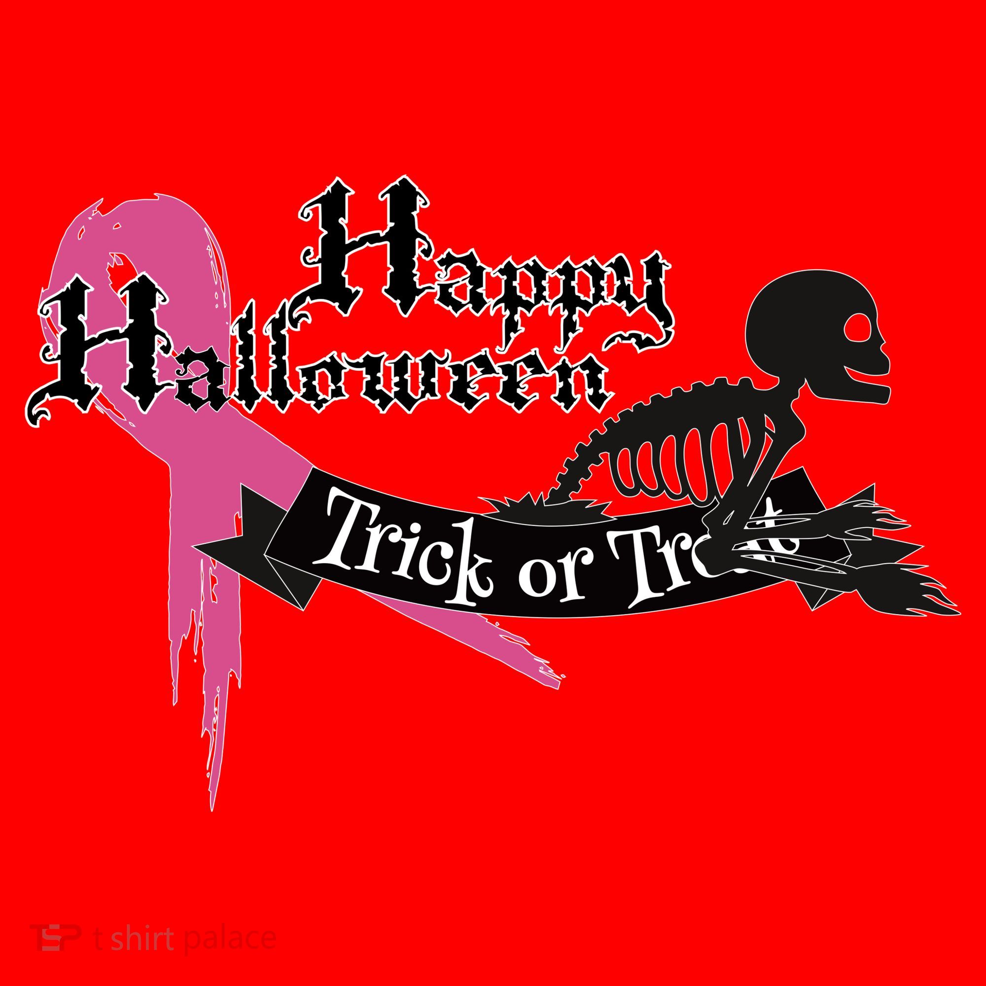 Breast Cancer Happy Halloween Skeleton Santa Hat