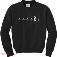 Breast Cancer Heartbeat Pulse Kids Sweatshirt thumb 0