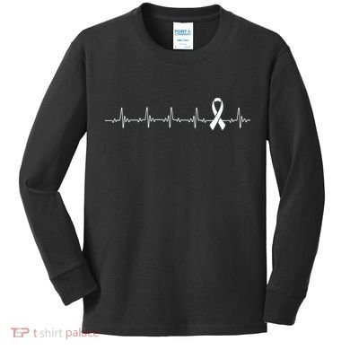 Breast Cancer Heartbeat Pulse Kids Long Sleeve Shirt