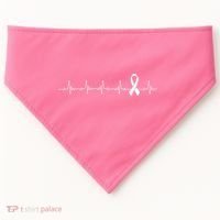 Breast Cancer Heartbeat Pulse USA-Made Doggie Bandana thumb 0